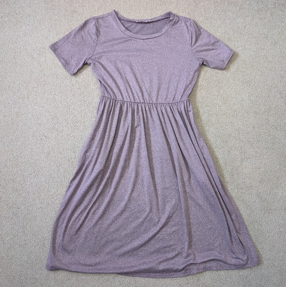 Purple Short Sleeve Dress